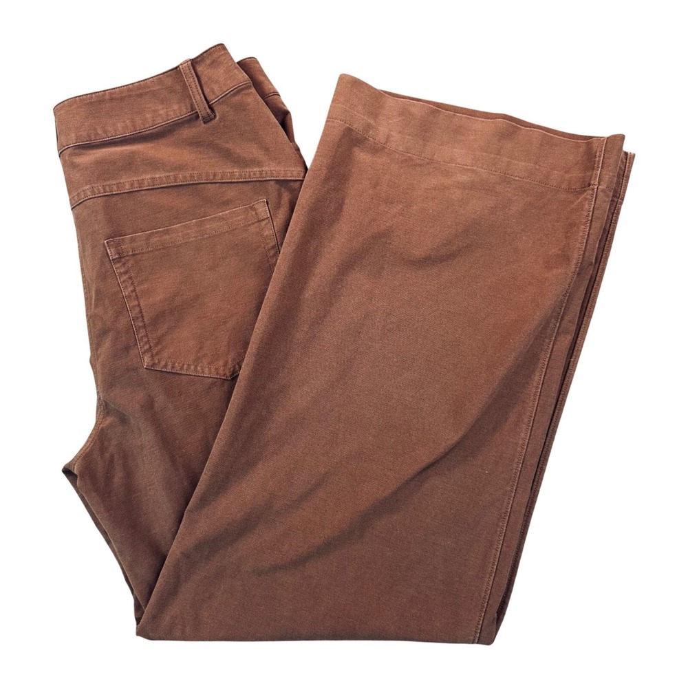 Lululemon Women's 31 Brown City Sleek 5 Pocket Wide Leg Pants Trousers Utilitecb